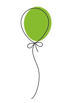 Green Balloon Black Background PNG