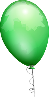 Green Balloon Illustration PNG