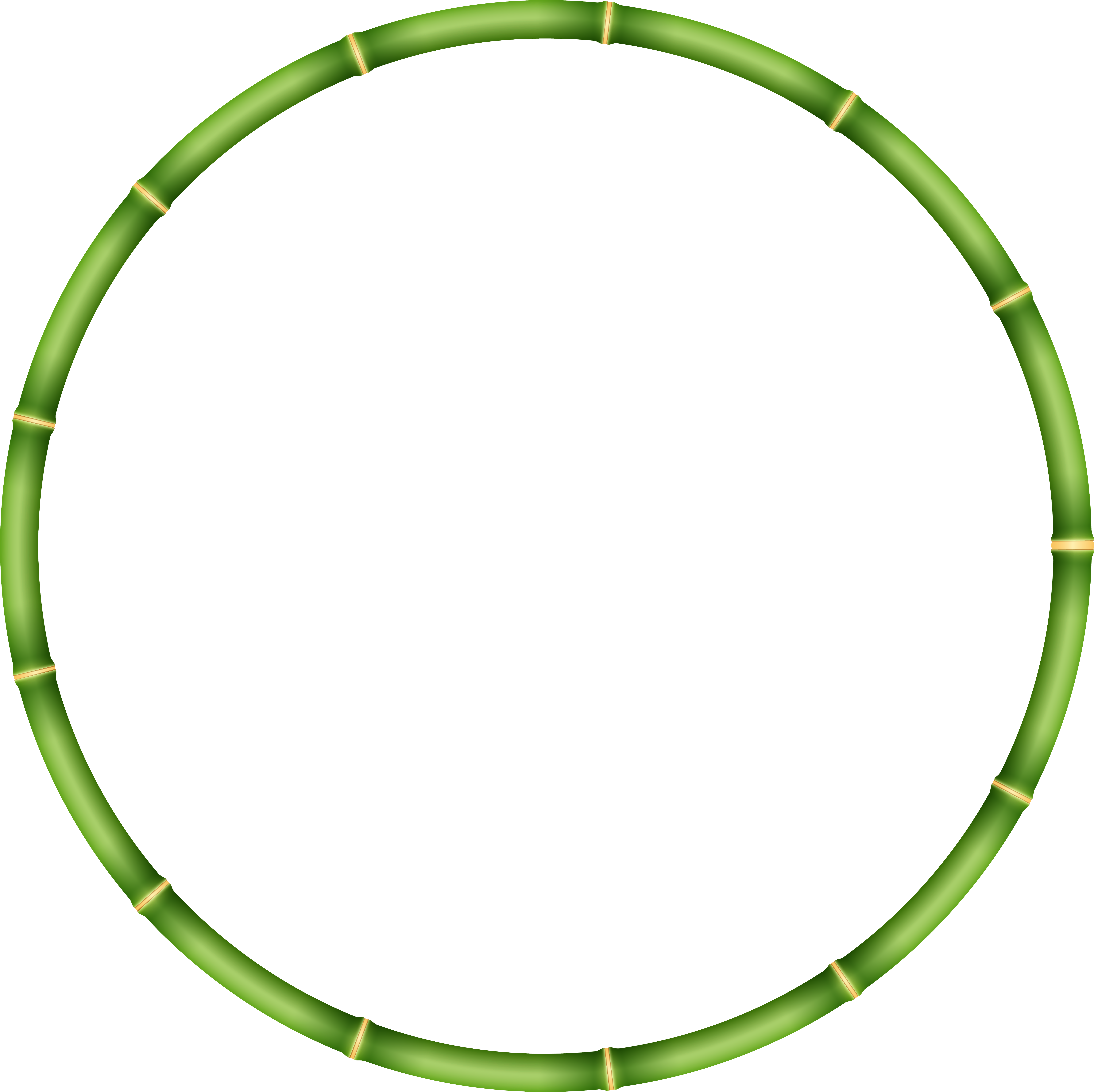 Green Bamboo Circle Frame PNG