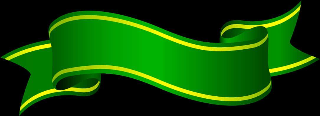 Green Banner Ribbon Graphic PNG