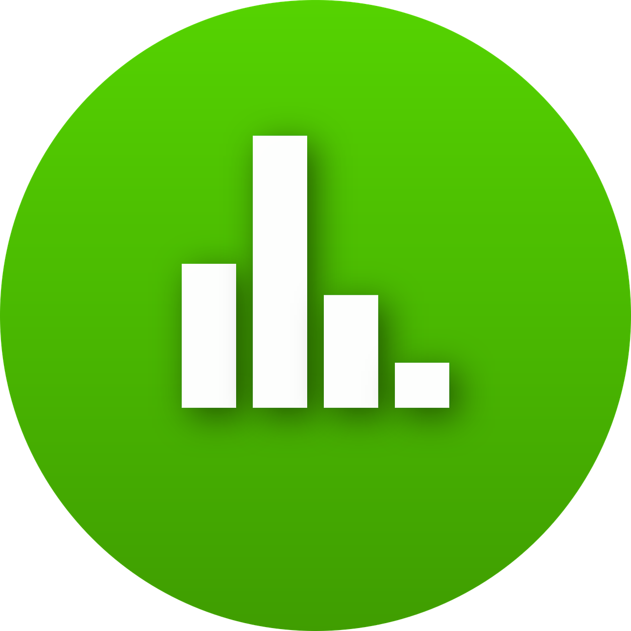 Green Bar Chart Icon PNG