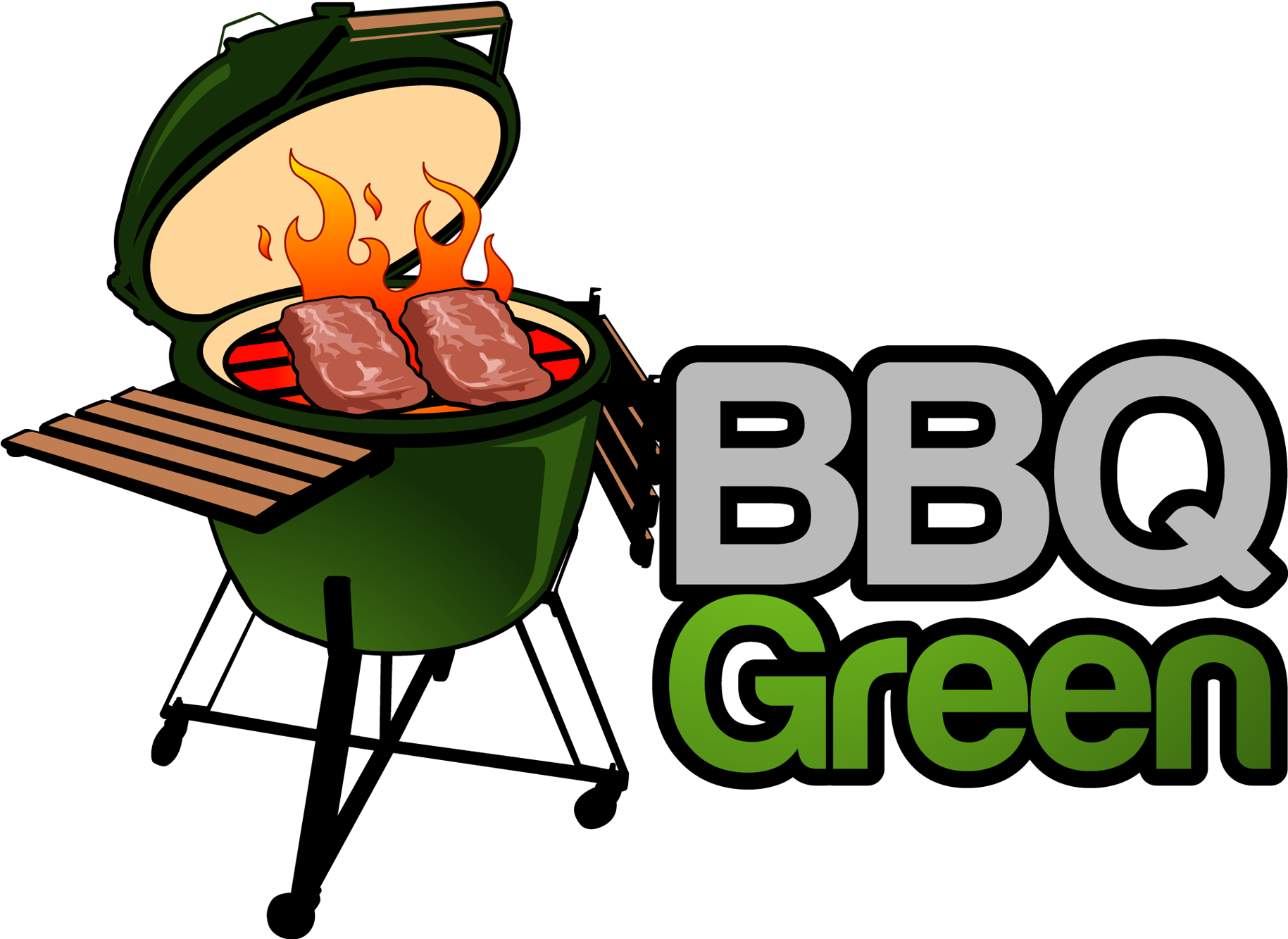 Green Barbecue Grillwith Steaks PNG