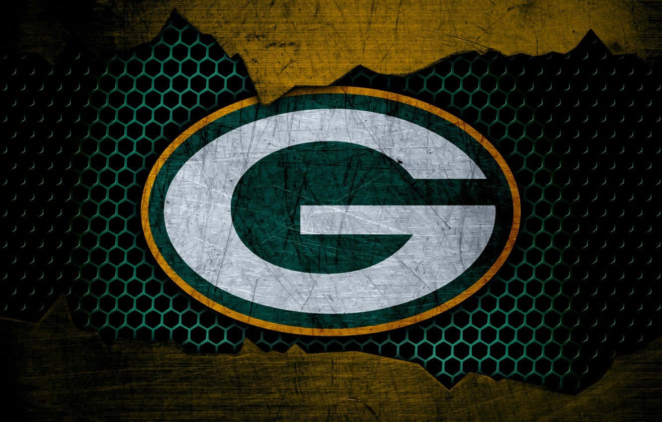 A stunning Green Bay Packers background featuring a close-up of the iconic team logo