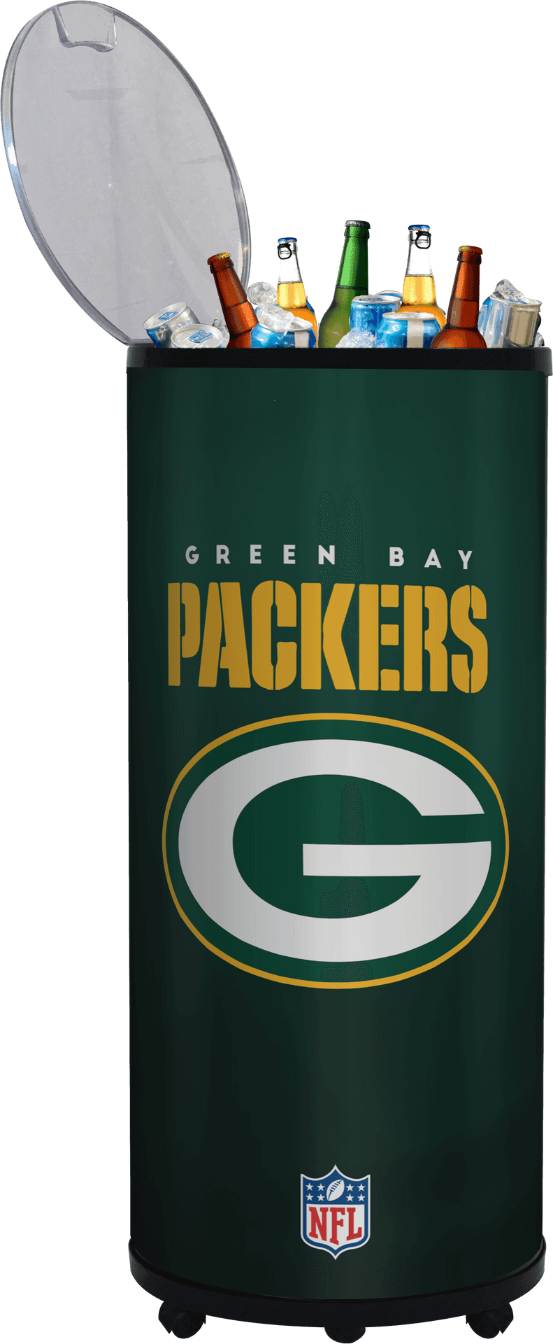 Green Bay Packers Coolerwith Drinks PNG
