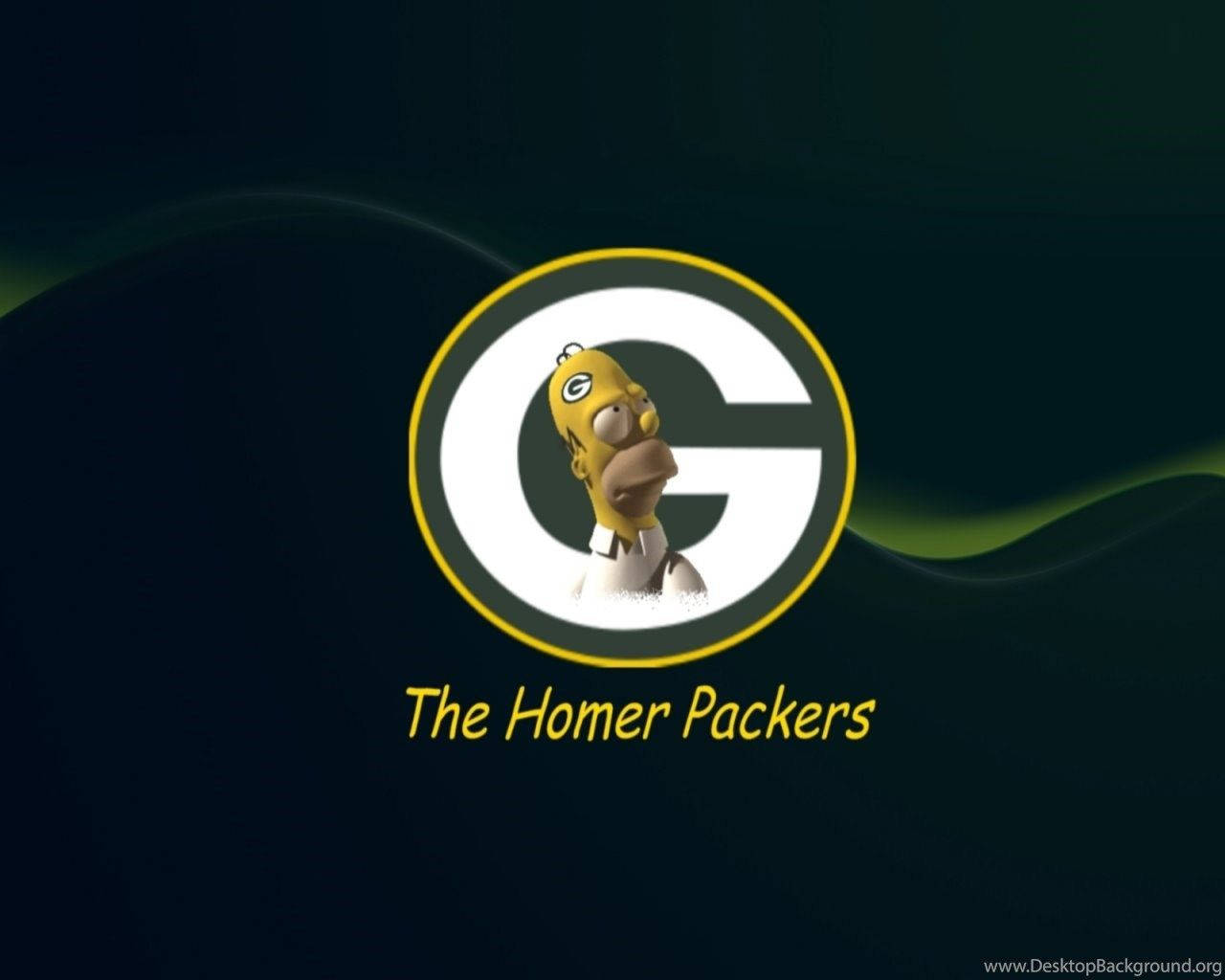 Grønne Bay Packers Homer Illustration Wallpaper