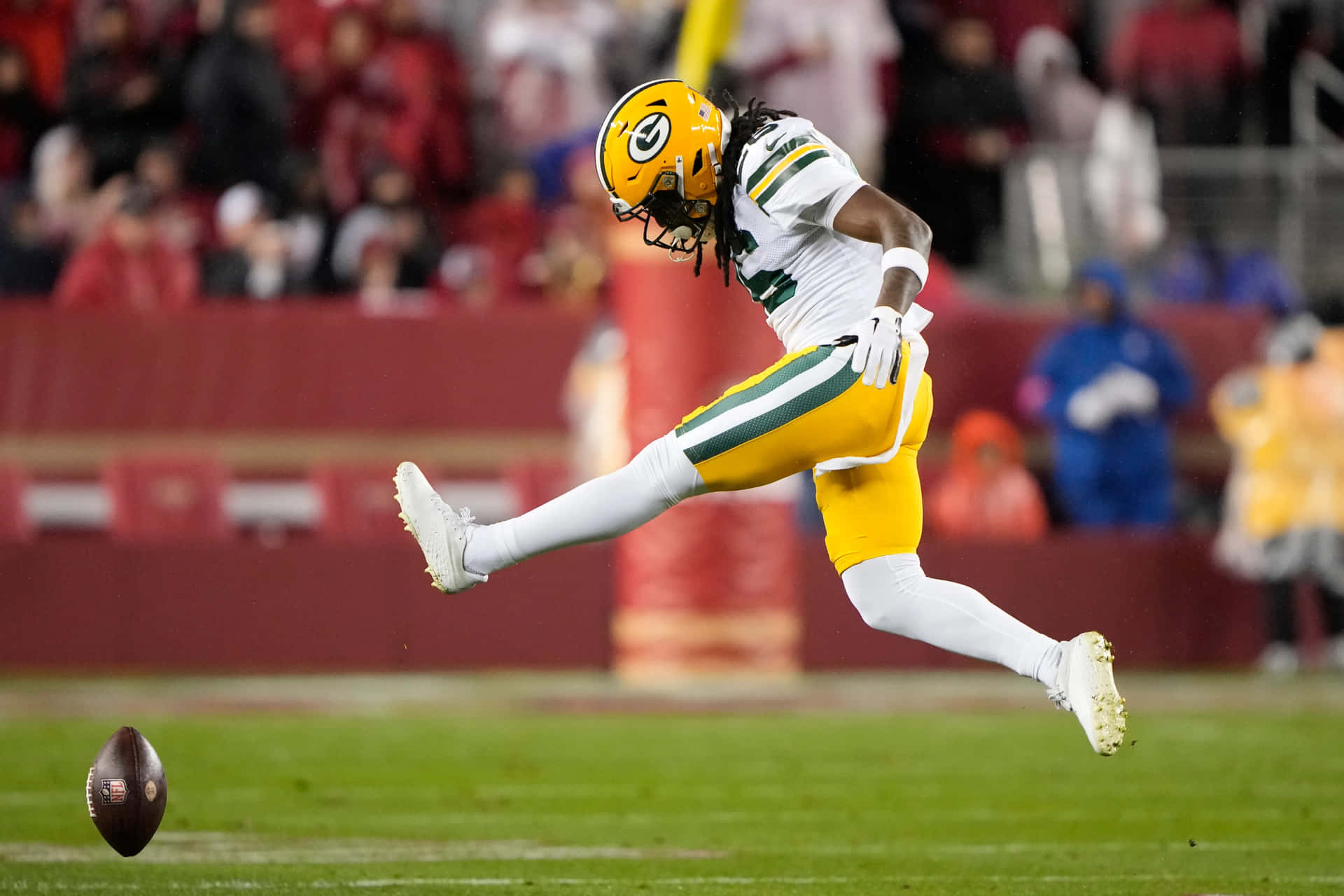 Green Bay Packers Pelaaja Toiminnassa Taustakuva