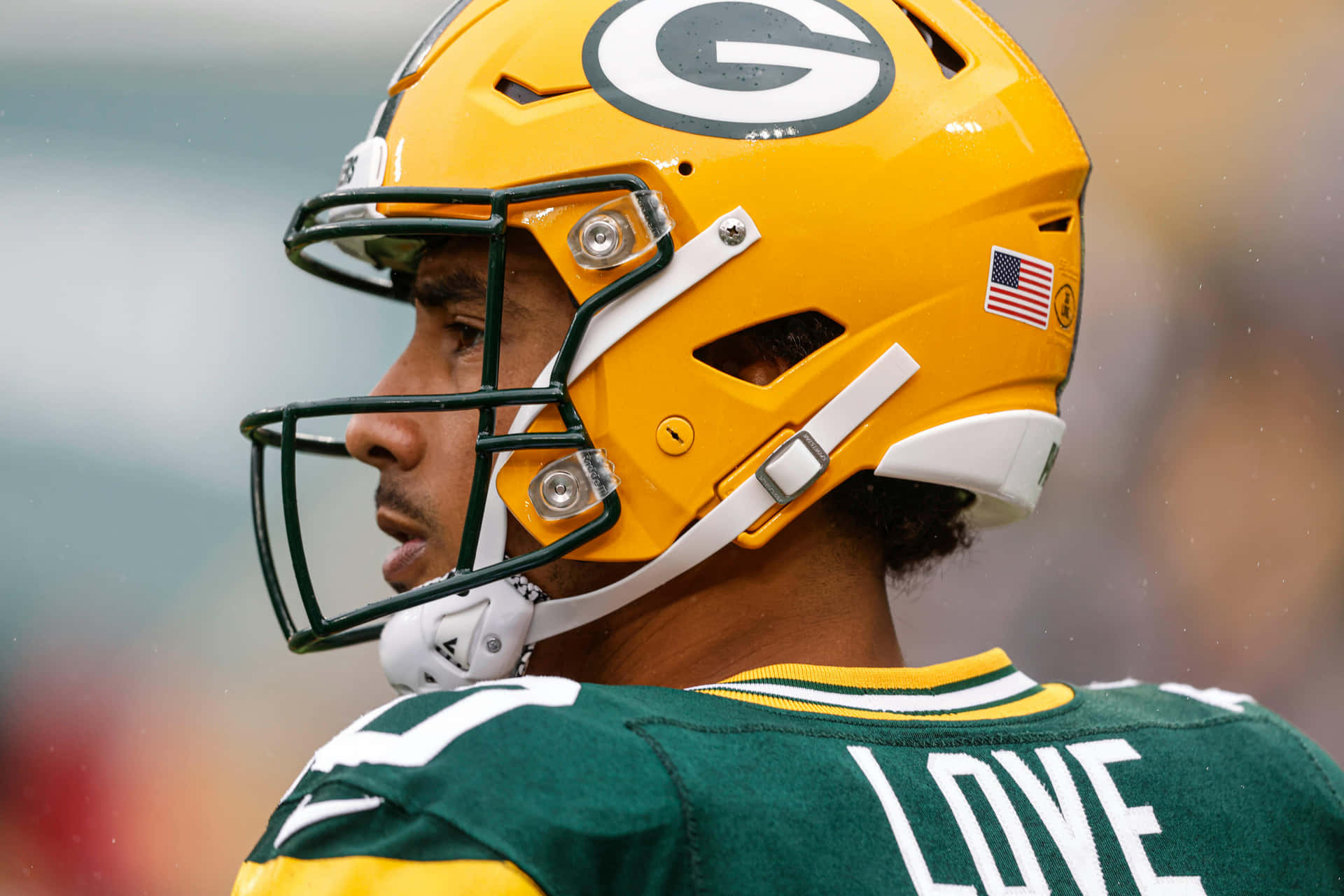 Green Bay Quarterback Jordan Love Wallpaper