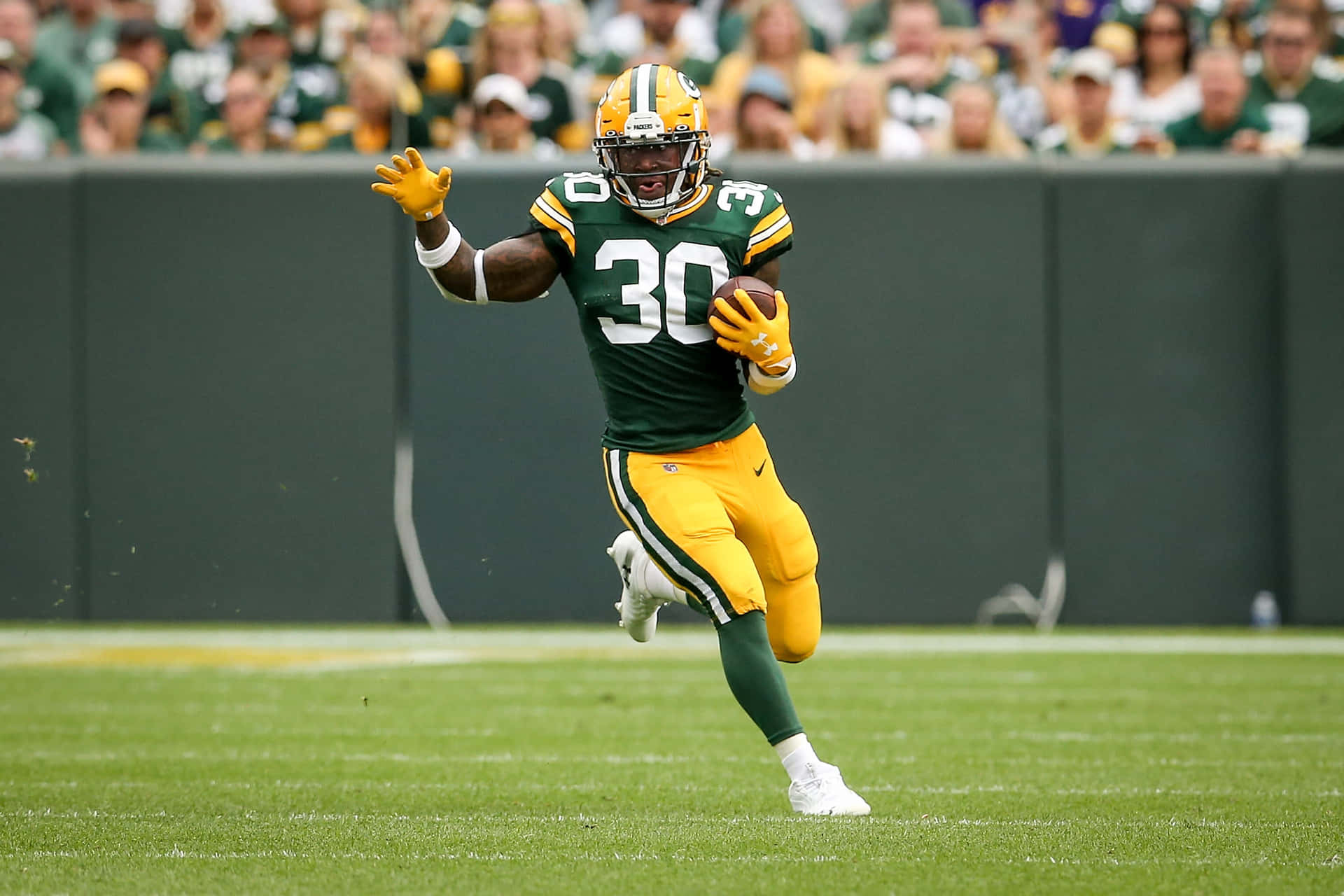 Green Bay Running Back In Actie Achtergrond