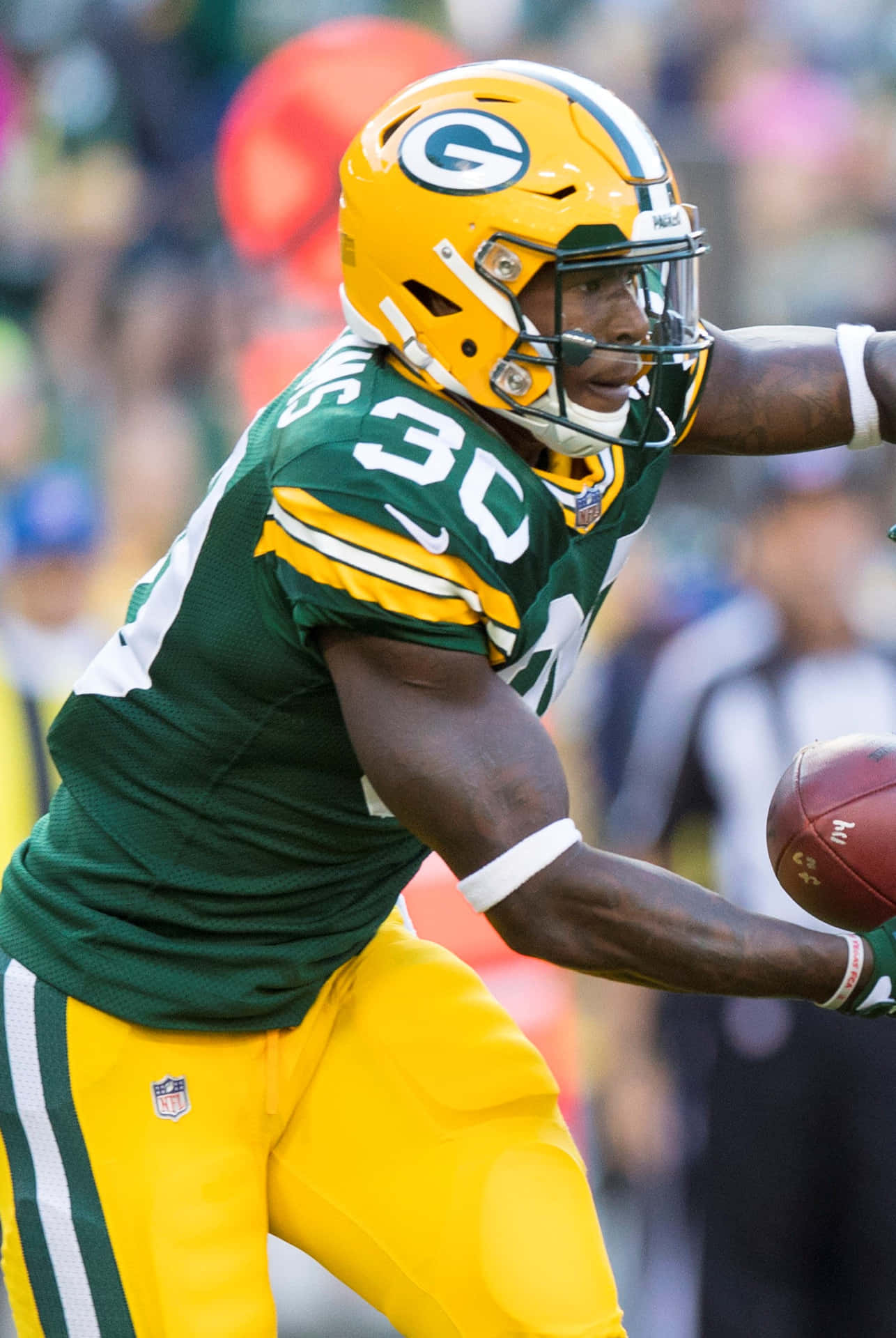 Green Bay Running Back In Actie Achtergrond