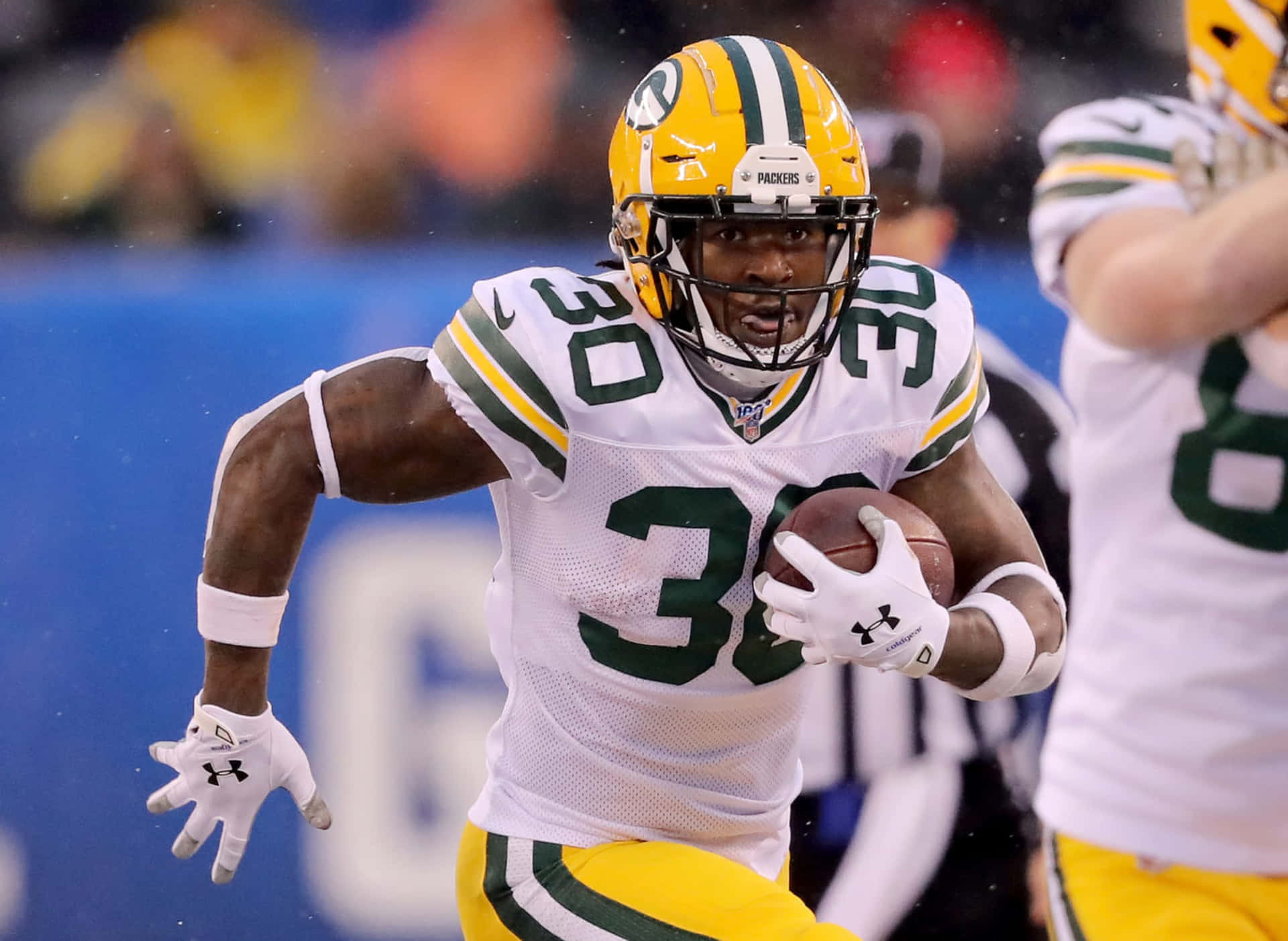 Green Bay Running Back In Actie Achtergrond