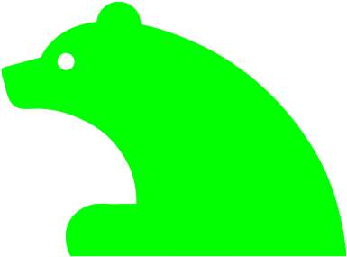 Green Bear Silhouette PNG