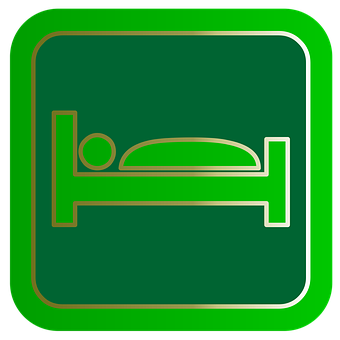 Green Bed Icon Sign PNG