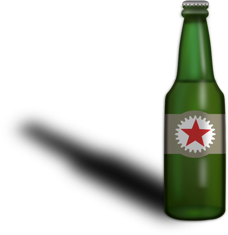 Green Beer Bottlewith Shadow.png PNG