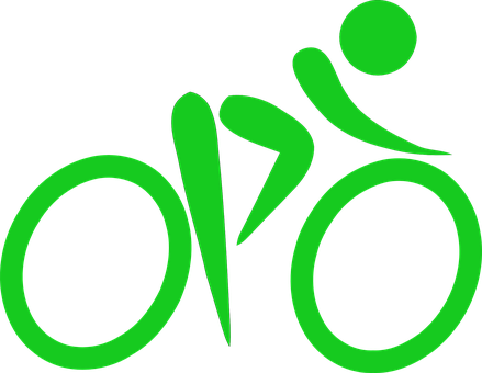 Green_ Bicycle_ Symbol_on_ Black_ Background PNG