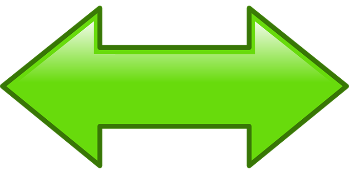 Green Bidirectional Arrow PNG
