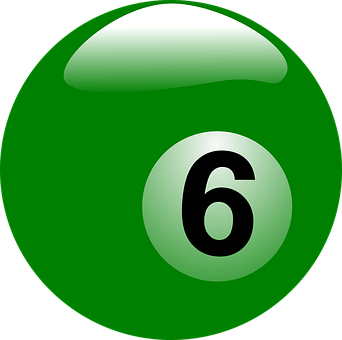 Green Billiard Ball Number6 PNG