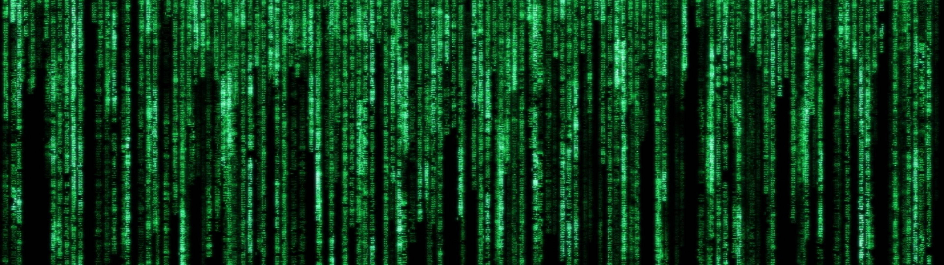 Green Binary Hacker Matrix Wallpaper