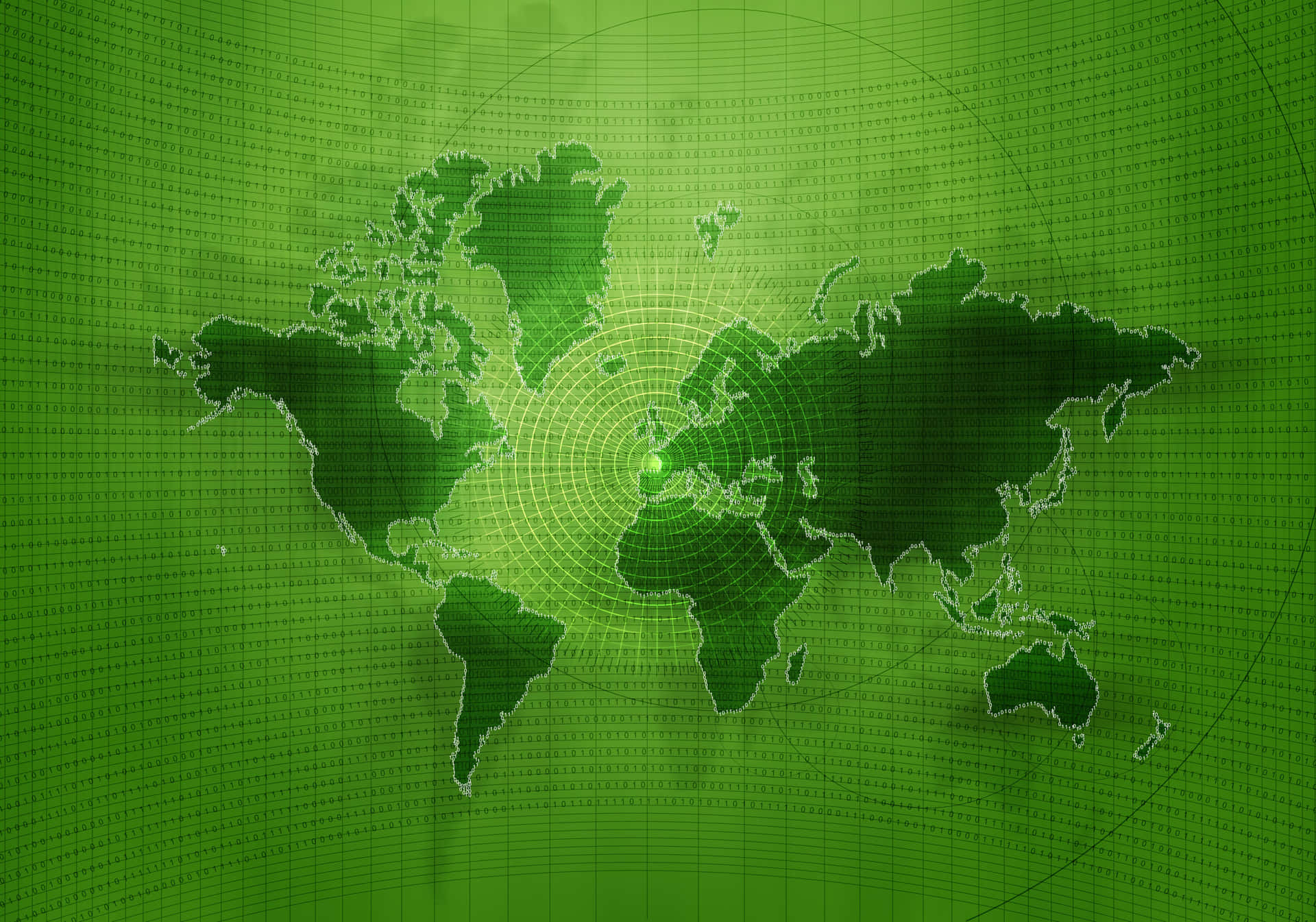 Green Binary Map Wallpaper