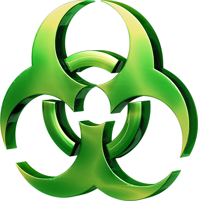 Green Biohazard Symbol3 D PNG