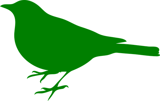 Green Bird Silhouette PNG