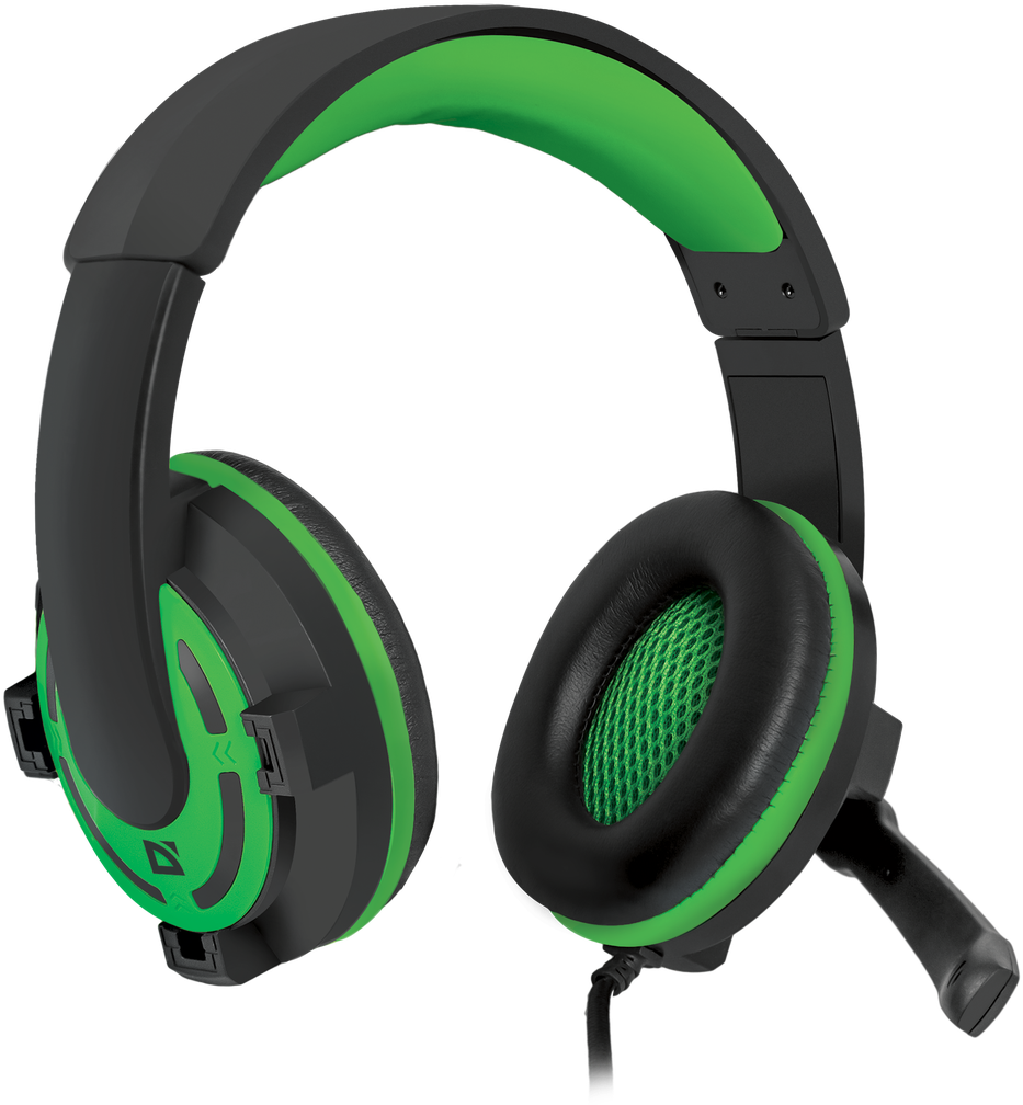 Green Black Gaming Headset PNG
