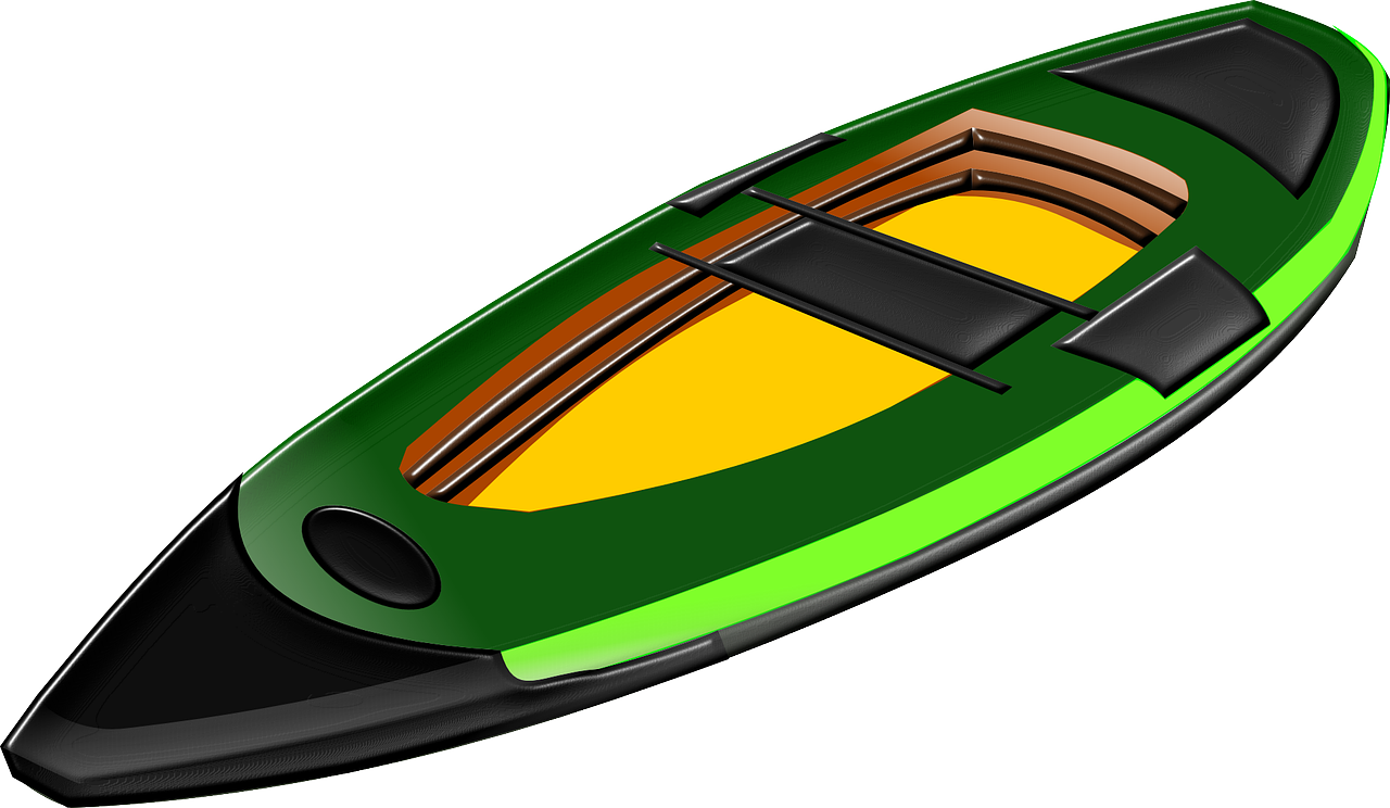 Green Black Kayak Top View.png PNG