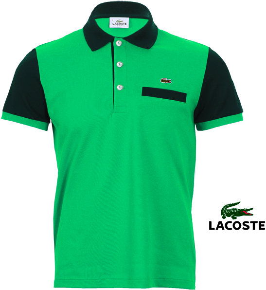 Green Black Lacoste Polo Shirt PNG