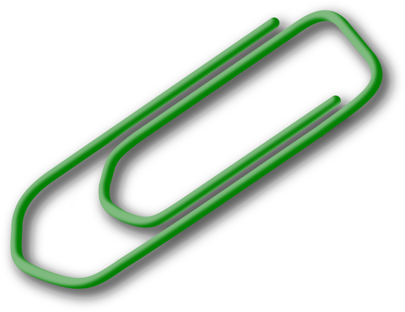 Green Black Paperclip PNG