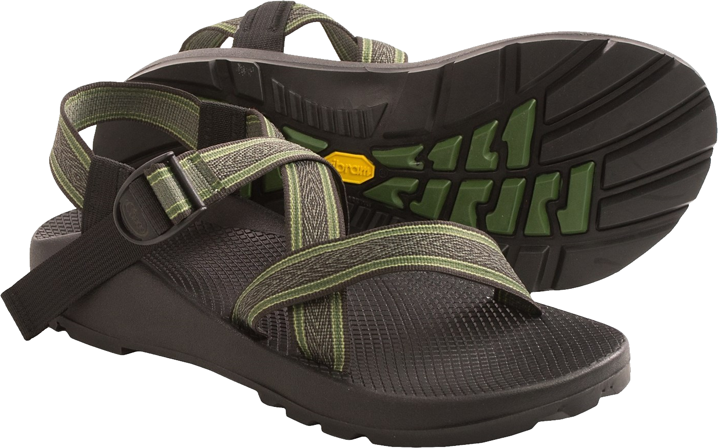 Green Black Sports Sandals PNG