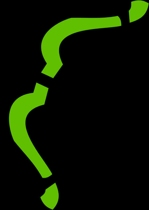 Green Bow Silhouetteon Black Background PNG