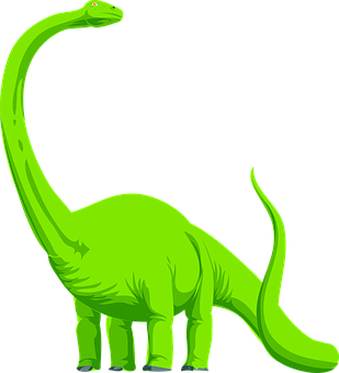 Green Brachiosaurus Cartoon PNG