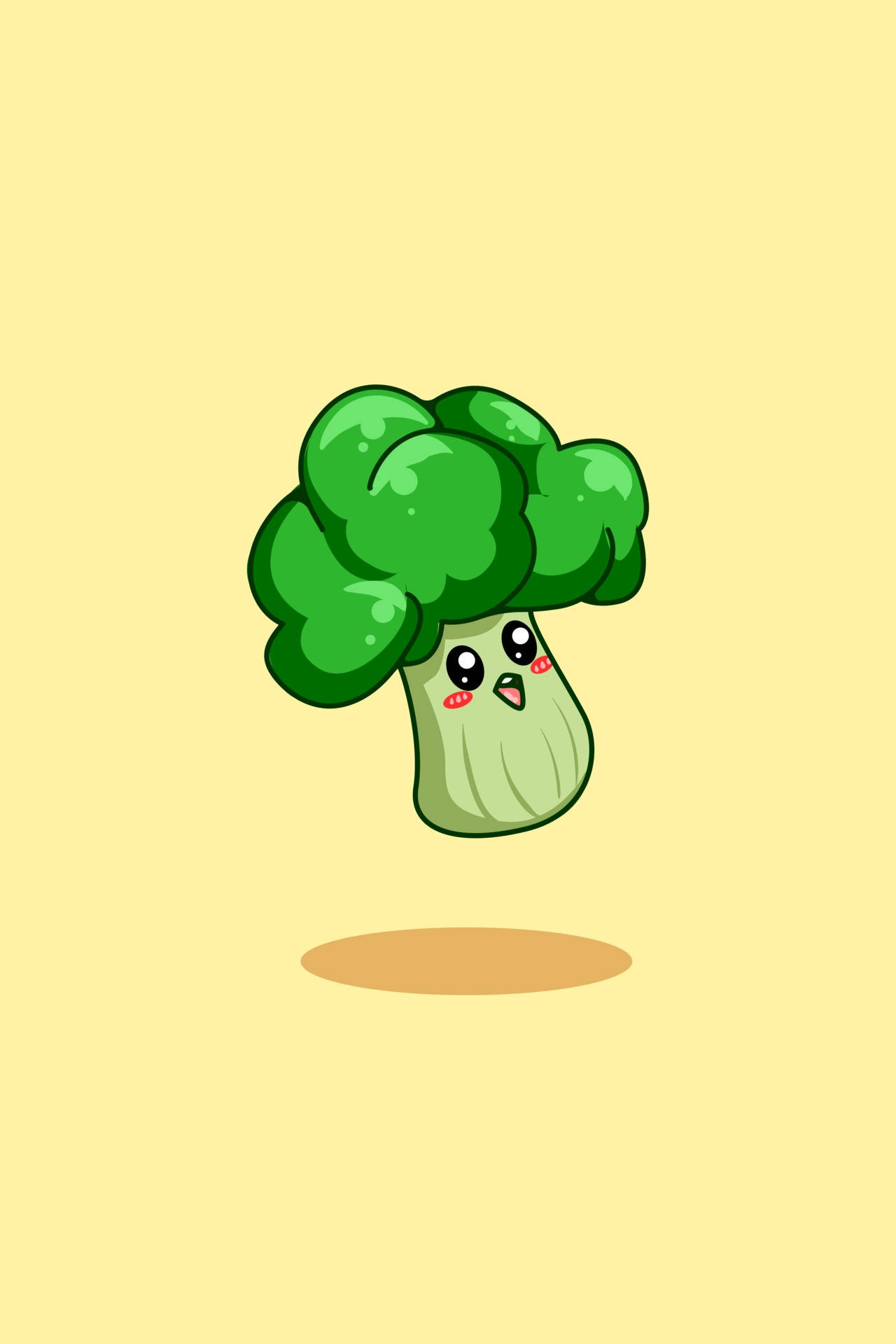 Download Green Broccoli Cartoon Art Wallpaper 