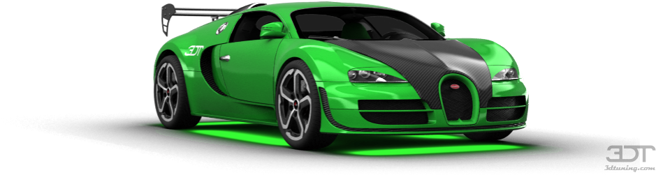 Green Bugatti Veyron Sportscar PNG