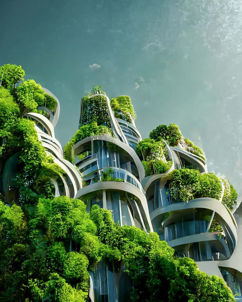 Innovative Green Buildings in an Urban Setting Wallpaper