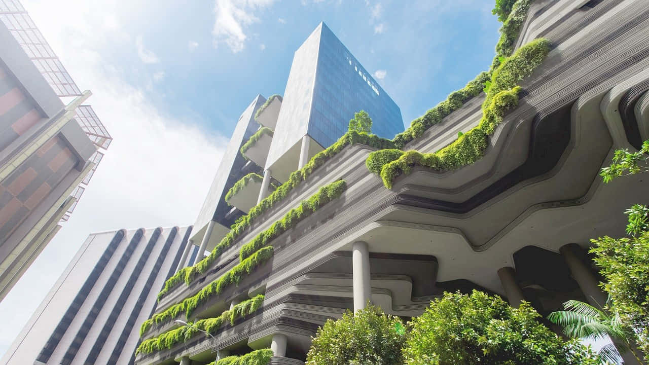 Construcciónsostenible Y Verde En La Ciudad. Fondo de pantalla