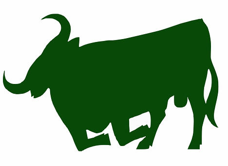 Green Bull Silhouette PNG