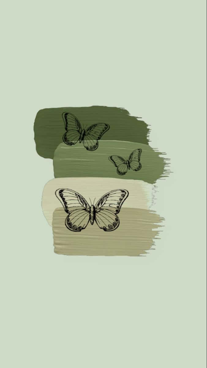 Vackergrön Fjäril Som Sitter På En Blomma Wallpaper