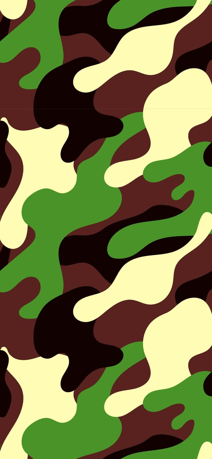 Förbliosynlig Med Grönt Kamouflage Wallpaper