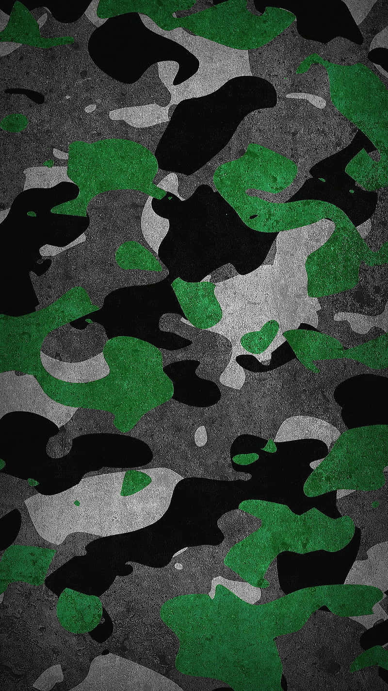 Stylish and Durable - Make a Statement with the Green Camo Look Wallpaper