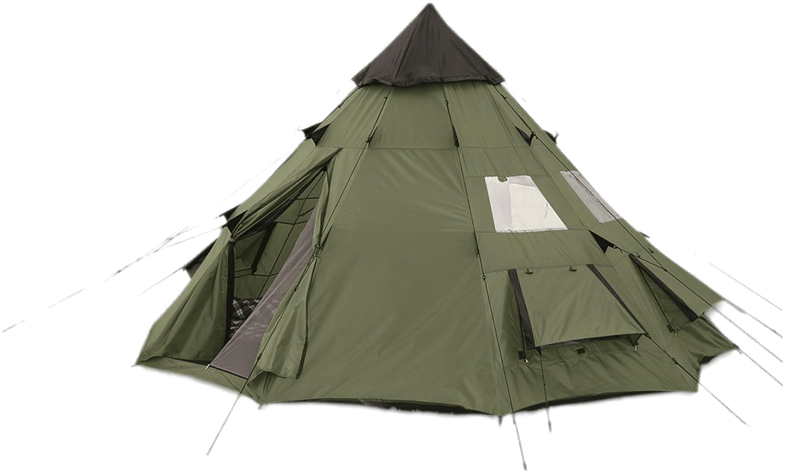 Green Camping Tent Isolated PNG