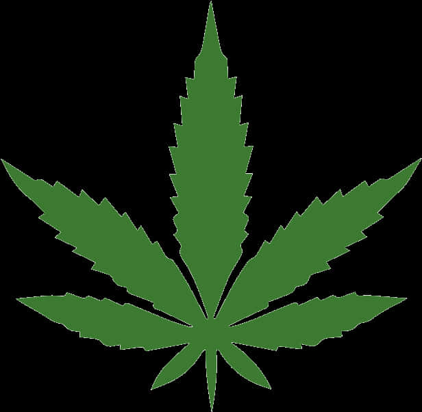 Green Cannabis Leaf Graphic PNG