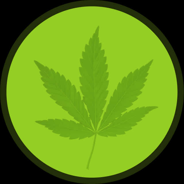 Green Cannabis Leaf Icon PNG