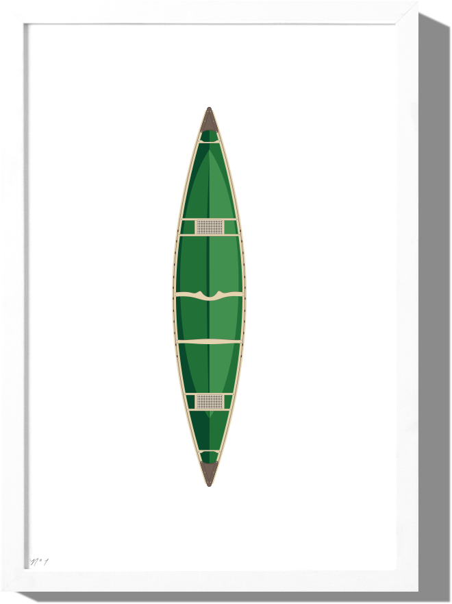 Green Canoe Top View PNG