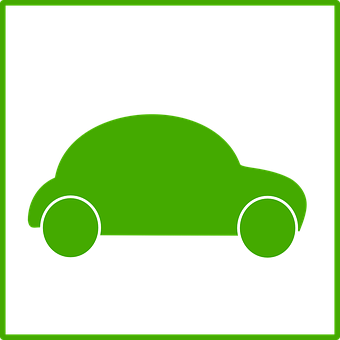 Green Car Icon Simple Design PNG