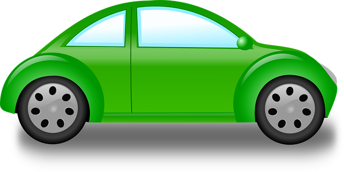 Green Cartoon Car Side View PNG