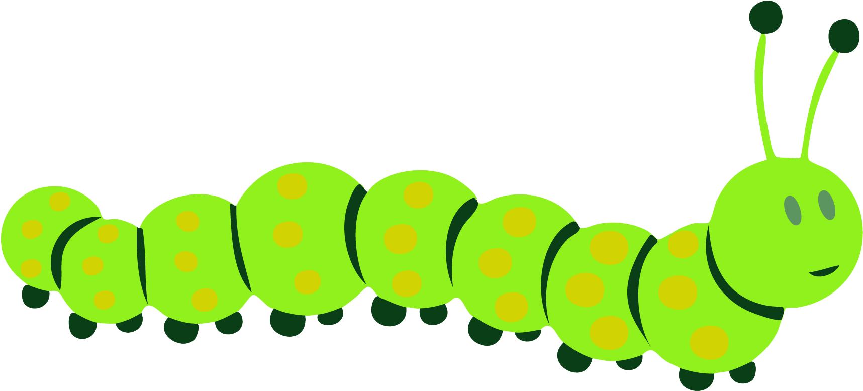 Green Cartoon Caterpillar PNG