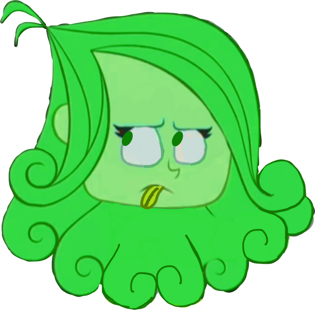 Green Cartoon Character Feeling Sick PNG