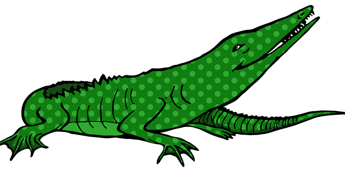 Green Cartoon Crocodile PNG