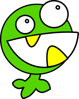 Green Cartoon Frog Face PNG