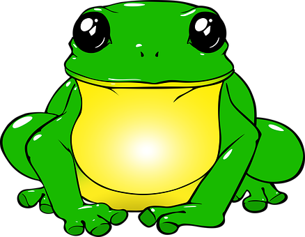 Green Cartoon Frog Illustration PNG